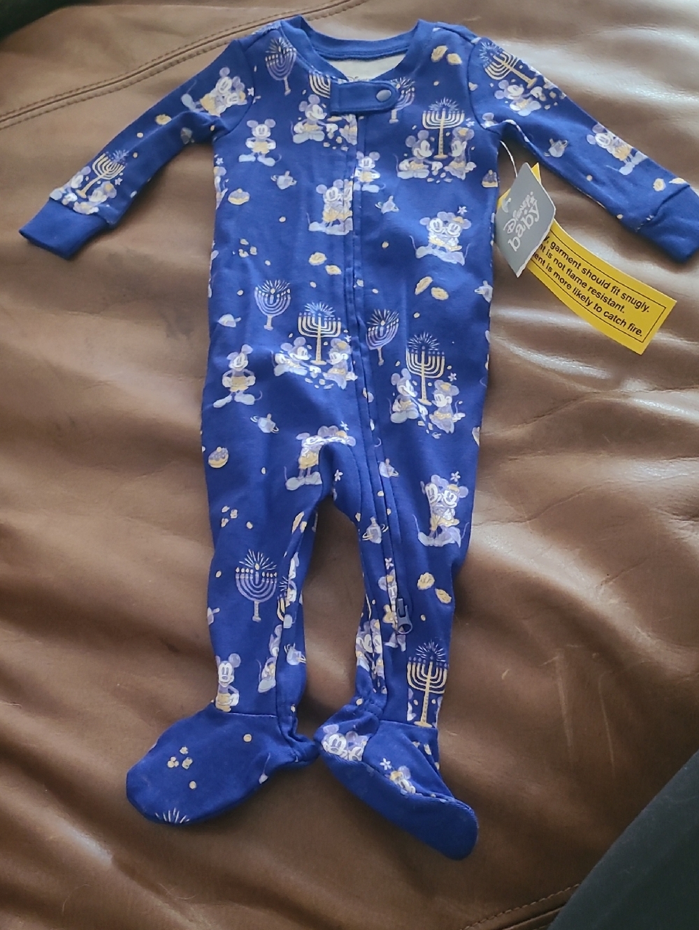 Disney Baby Mickey And Minnie Hanukkah Footed Pajama